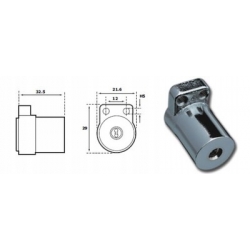 Cylinder  CY 055 T ; chrom ; 5 kluczy