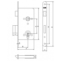 Zamek wp. INOX  72/60  WC  ;  do wyczerpania