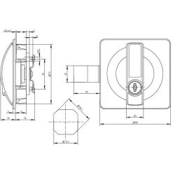 Zamek SISO MX-175 kwadrat z uchwytem