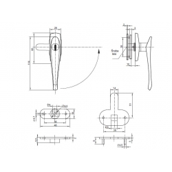 Zamek z uchwytem L-44/X SISO (klamka)